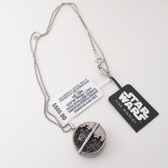 STAR WARS -  Death Star 18" Pendant Necklace in Sterling Silver - Picture 1 of 10